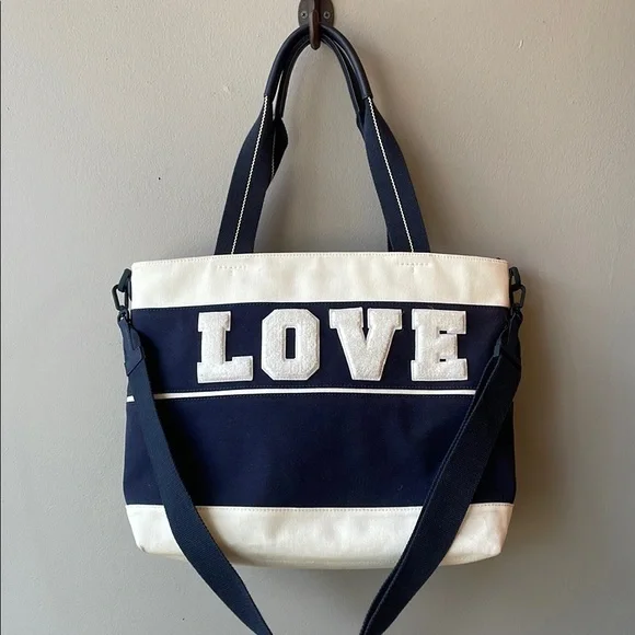 Tory Burch | Bags | Tory Burch Sport Canvas Love Navy White 